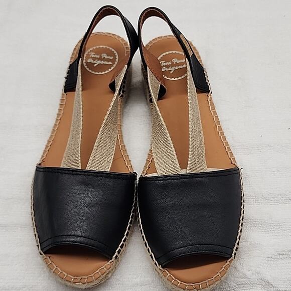 TONI PONS ETNA FLAT LEATHER ELASTIC STRAP ESPADRILLE SANDALS SIZE 9 NWOB - Picture 15 of 16